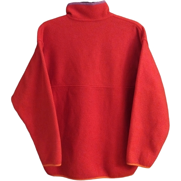 90's PACER UNISEX Oversized Fleece Pullover, Size M, Red/Violet/Orange VTG - Picture 3 of 9